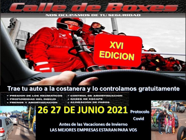 26 y 27 de Junio Regresa Calle de Boxes, chequeo vehcular gratuito